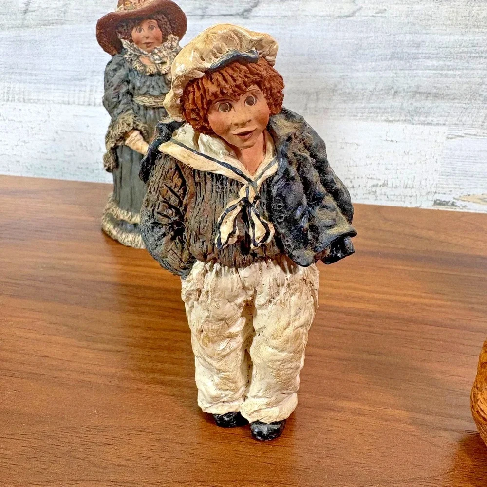 JUNE MCKENNA Vintage 1988-1992 Resin Figurine Christmas Lot of 5 Signed
